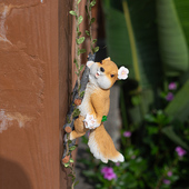 花园兔子松鼠摆件装 饰庭院阳台小摆件树上装 饰吊件创意爬梯小动物