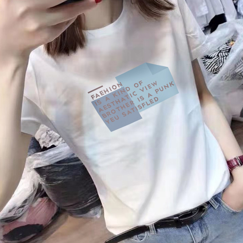 韩国欧洲站2022年新款夏装欧货纯棉白色短袖t恤女宽松ins百搭上衣