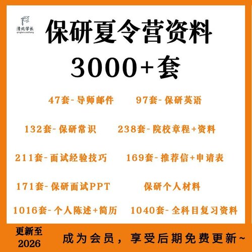 2026保研夏令营资料保研推荐信申请表章程技巧导师个人简历模板