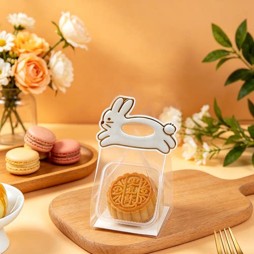 中秋蛋黄酥月饼创意手提透明袋