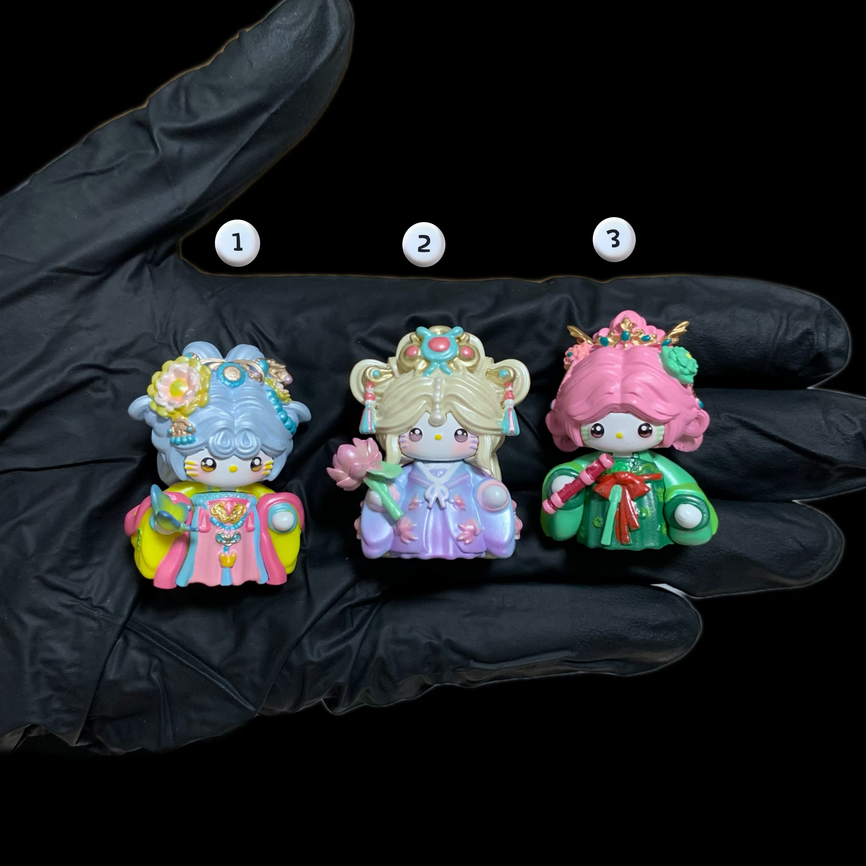 thumbnail for Pearlescent kimono kitty design table toy cream glue material accessories doll doll toy