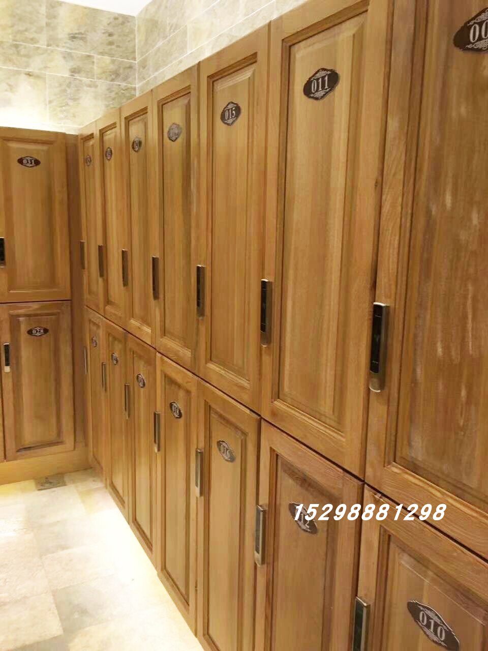 定制浴室游泳馆桑拿健身房会所员工洗浴中心木质浴池更衣换衣柜子