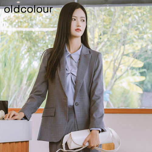 oldcolour条纹西装外套女气质时尚高级感正装西服女BQ330408A1