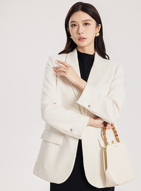 oldcolour春变色肌理感简约休闲通勤OL西装外套女Q110406A1-1399