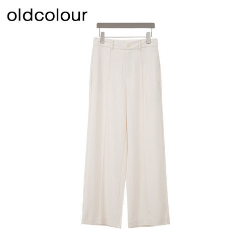 oldcolour欧珂2024春季商场同款时尚纯色阔腿长裤女Q110702A1-899