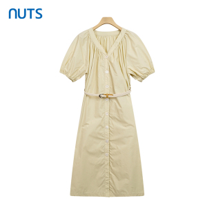 连衣裙428103465 通勤风圆领打揽设计泡泡袖 599 时尚 NUTS夏季