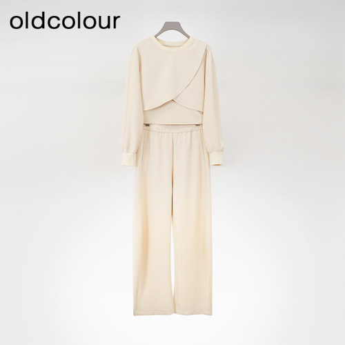 oldcolour欧珂春季新款商场同款纯色休闲三件套装女Q131405A1