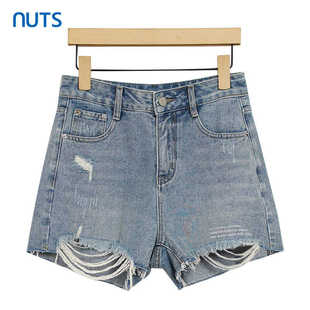 a字型高腰阔腿直筒牛仔裤 时尚 女326111445 新款 NUTS夏季