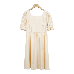 宽松连衣裙Q27101262B 复古优雅方领落肩款 659 法式 oldcolour夏季