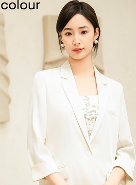 oldcolour春夏款简约休闲百搭通勤七分袖西装外套女Q130401A1-899