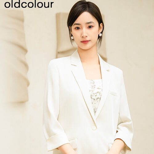 oldcolour春夏款简约休闲百搭通勤七分袖西装外套女Q130401A1-899