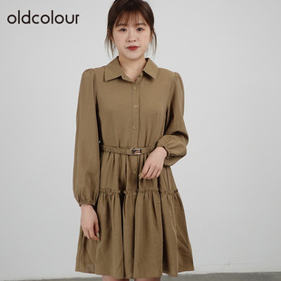 oldcolour欧珂2021秋季 759 设计感小众气质收腰连衣裙DN33103419