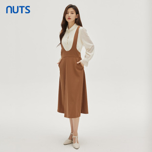 不含衬衫 NUTS秋季 气质通勤风背带连衣裙女 时尚 333101165 新款