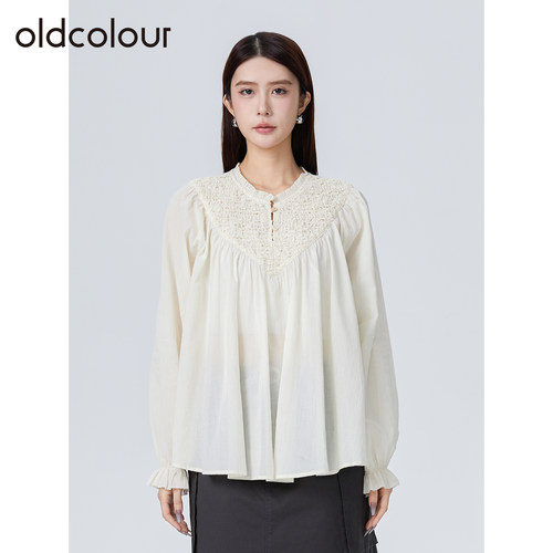 oldcolour欧珂夏季新款气质休闲日常宽松纯色长袖衬衫女