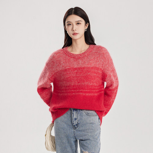 oldcolour春季甜美气质宽松软糯慵懒感针织套头衫女Q110516A1-899