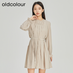 699 连衣裙女O16103161B 分oldcolour春气质高腰显瘦收腰短款 衬衫