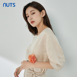 新品 326011182B 纯色时尚 套头衫 459 简约气质圆领短袖 NUTS夏季