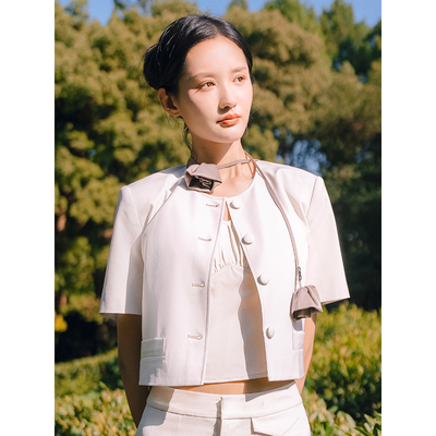 百搭短袖宽松NUTS女夏小香风外套