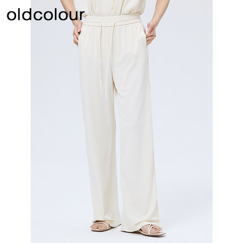 oldcolour欧珂夏季时尚休闲通勤简约舒适直筒纯色长裤女