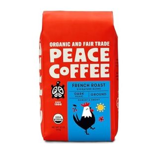 Peace Coffee French Roast | 20 oz Ground Dark Roast | Org
