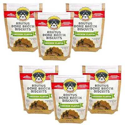 Brutus Broth Dog Biscuits 8 oz | 15g of Protein in Each T