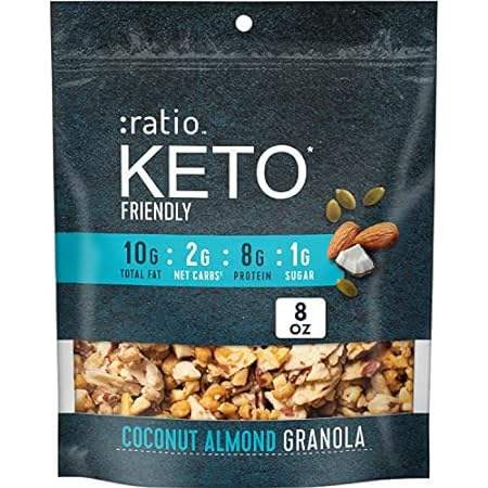 :ratio Keto Friendly Coconut Almond Granola Cereal， 8 OZ