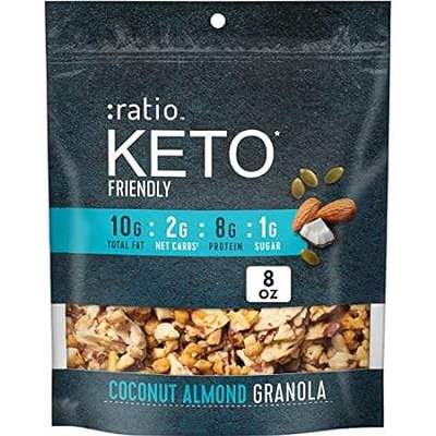 :ratio Keto Friendly Coconut Almond Granola Cereal， 8 OZ