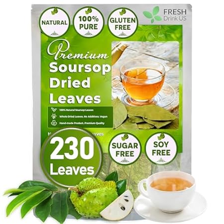 FreshDrinkUS， 230+ Premium Soursop Graviola Dried Leaves