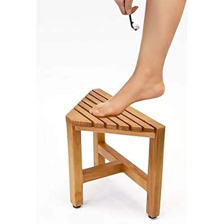 Asta Zini Solid Teak Shower/Bath/Spa Corner Foot Stool， S