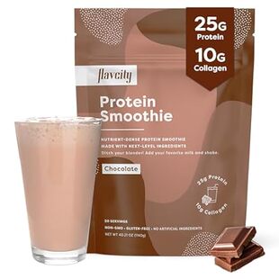 FlavCity Protein Powder Smoothie， Chocolate - 100% Grass-