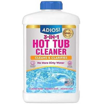 Adios! 3-in-1 Hot Tub Cleaner Clarifies Water， Prevents S