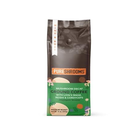 Decaf Ground Mushroom Coffee | Swiss Water Organic 30:1 L