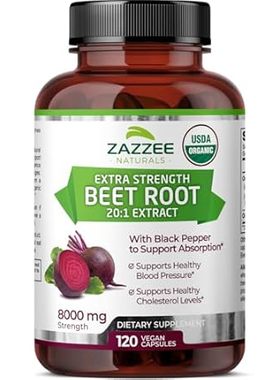 Zazzee USDA Organic Beet Root 8000 mg Strength 20:1 Extra