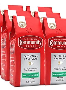 Community Coffee Half-Caff 72 Ounce， Ground Coffee， Mediu
