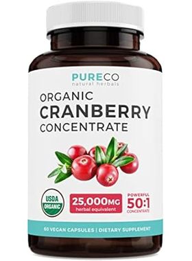 Organic Cranberry Pills - 50:1 Concentrate Equals 25，000m