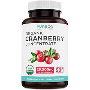 Organic Cranberry Pills - 50:1 Concentrate Equals 25，000m