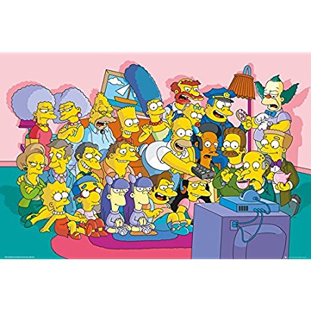 the simpsons - tv show poster / print (the cast on couch