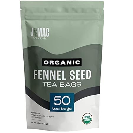 J MAC BOTANICALS Organic Fennel Seed Tea Bags (50 Tea Bag
