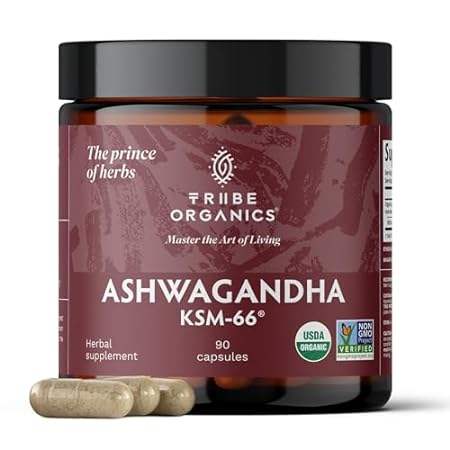 TRIBE ORGANICS Ashwagandha KSM 66 Pure Organic Root Powde