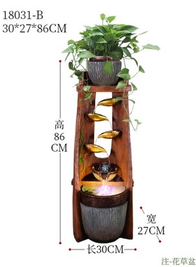 新款新中式玄关装饰工艺s喷泉水景加湿器美式假山循环流水落地摆