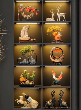 新款新中式办公室摆件轻奢高档展示柜高端大气书柜U客厅酒柜装饰