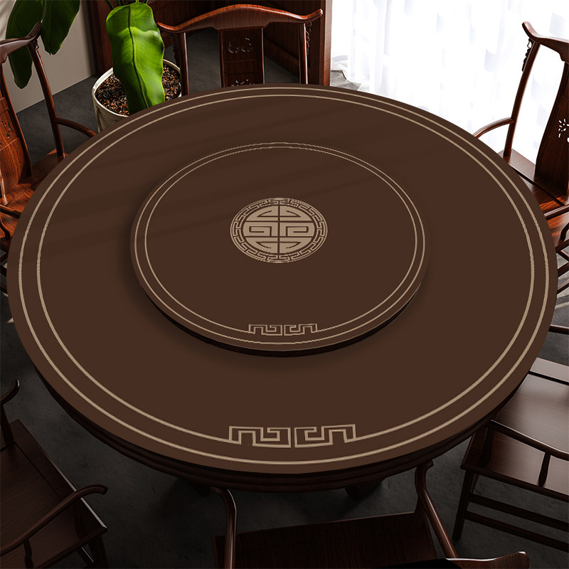新款Q弹硅胶新中式餐桌垫防水防油防烫I免洗防滑家用桌布圆形茶几
