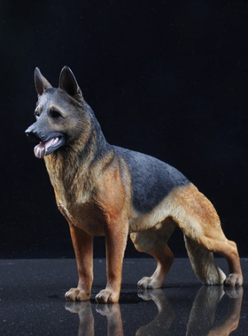 新款1/6德国牧羊犬模型 警犬狼狗桌面I摆件仿真德牧狗树脂手办动