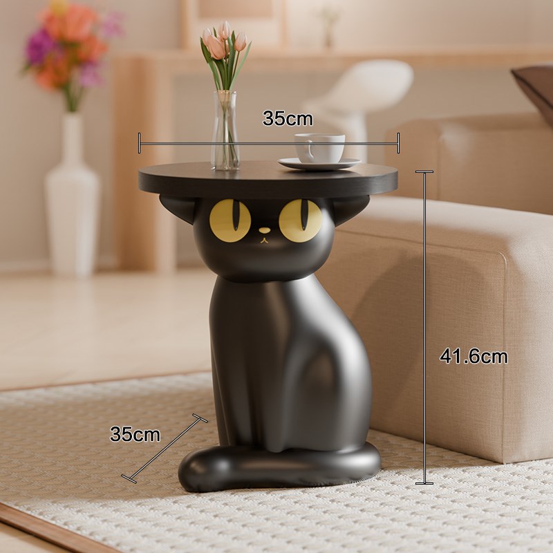新款客厅黑c猫茶几装饰落地摆件家居客厅电视柜边几玄关床头柜置