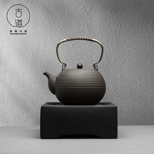 新款火山石养生陶瓷茶壶烧水壶泡茶专用新中式P可明火陶壶电陶炉