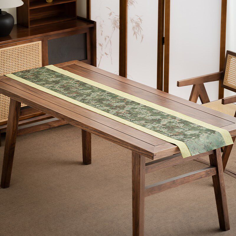 新款中式复古防水仿云纱茶席双面中式禅意茶桌Q旗茶垫布轻奢茶台