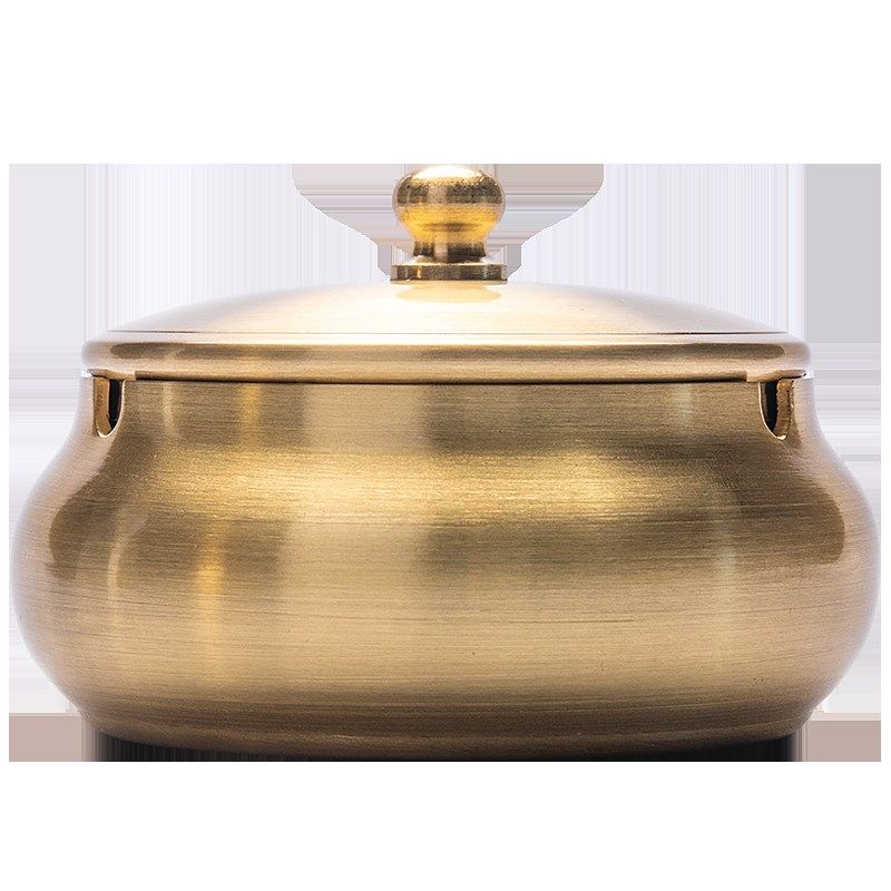 新品黄铜烟灰f缸创意欧式客厅办公室卧室茶几时尚家居摆件铜制烟