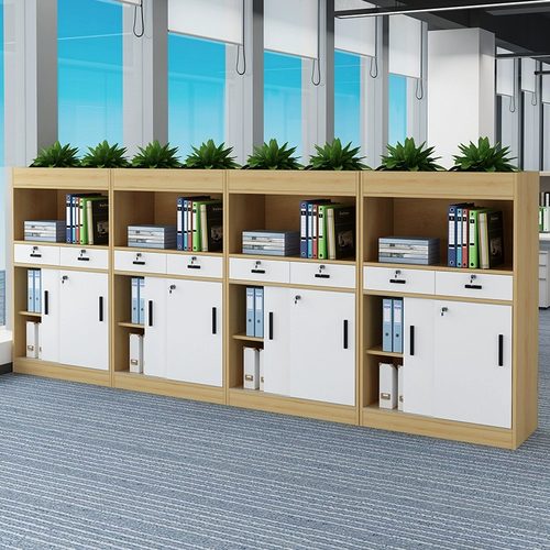 新款办公室隔断柜绿植文件柜隔断B柜资料柜花槽柜储物木质矮柜组