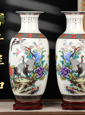 新品景德镇陶瓷小花瓶客厅插花干花家居酒柜O中式装饰工艺品博古