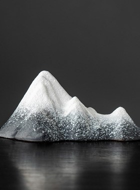 新款雪山小摆件创意m微景观造景陶瓷客厅新中式玄关假山鱼缸造景
